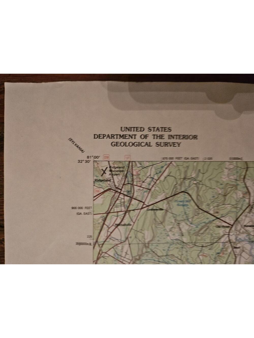 1978 Vintage Map- Beaufort SC-GA- US dept. Of interior Geological survey 29x42" - Picture 4 of 8